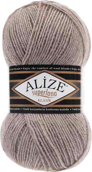 Изображение товара Пряжа для вязания Alize Superlana 25% шерсть, 75% акрил / 207 (280м, светло-коричневый)