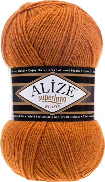 Изображение товара Пряжа для вязания Alize Superlana 25% шерсть, 75% акрил / 234 (280м, рыжий)