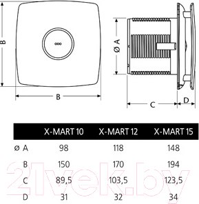 Изображение товара Вентилятор накладной Cata X-MART 10 T Inox