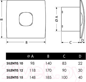 Изображение товара Вентилятор накладной Cata SILENTIS 10 T
