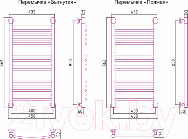 Изображение товара Полотенцесушитель водяной Сунержа Богема+ прямая 80x40 / 00-0220-8040