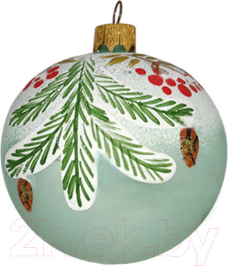 Изображение товара Шар новогодний Декарт Рябинушка 8Ш0025 (8см, белый)