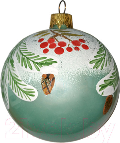 Изображение товара Шар новогодний Декарт Рябинушка 8Ш0025 (8см, белый)