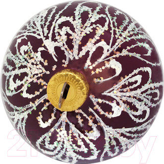 Изображение товара Шар новогодний Декарт Зимний узор 8Ш0027 (8см, бордовый)