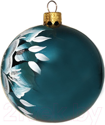 Изображение товара Шар новогодний Декарт Цветной узор 8Ш0030 (8см, бирюзовый)