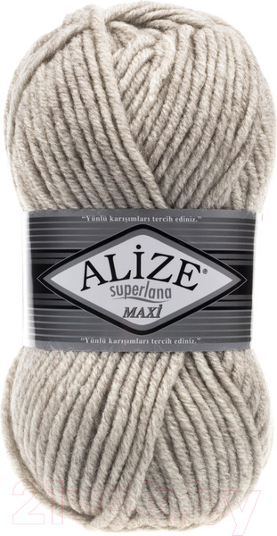 Изображение товара Пряжа для вязания Alize Superlana Maxi 25% шерсть, 75% акрил / 152 (100м, бежевый меланж)