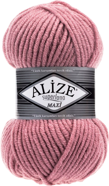 Изображение товара Пряжа для вязания Alize Superlana Maxi 25% шерсть, 75% акрил / 204 (100м, темная пудра)