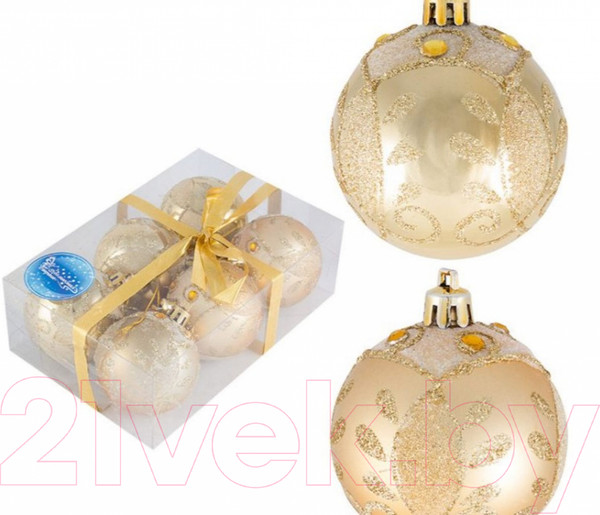 Изображение товара Набор шаров новогодних Волшебная страна Зимний 007487 (6шт)