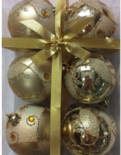 Изображение товара Набор шаров новогодних Волшебная страна Зимний 007487 (6шт)