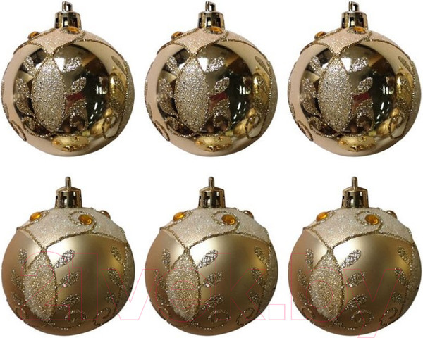 Изображение товара Набор шаров новогодних Волшебная страна Зимний 007487 (6шт)