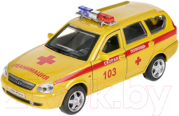 Изображение товара Автомобиль игрушечный Технопарк Lada Priora Реанимация / PRIORAWAG-12SLAMB-YE