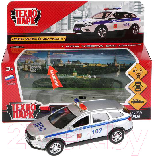 Изображение товара Автомобиль игрушечный Технопарк Lada Vesta SW Cross Полиция / VESTA-CROSS-P-SL