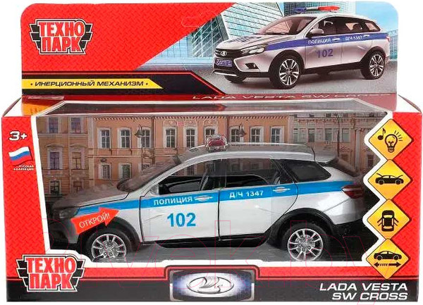 Изображение товара Автомобиль игрушечный Технопарк Lada Vesta SW Cross Полиция / VESTASWCR-124SLPOL-GY