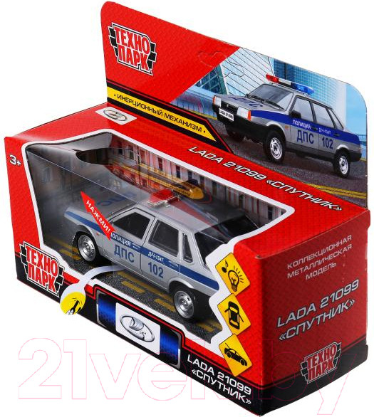 Изображение товара Автомобиль игрушечный Технопарк Lada-21099 Спутник Полиция / 21099-12SLPOL-SR
