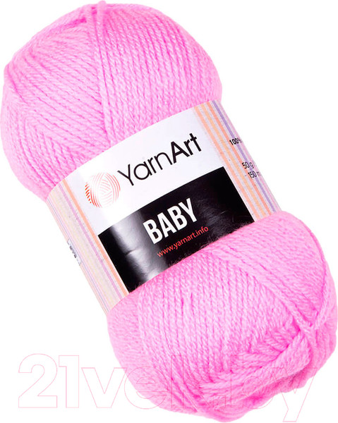 Изображение товара Пряжа для вязания Yarnart Baby 100% акрил / 10119 (150м, розовый)