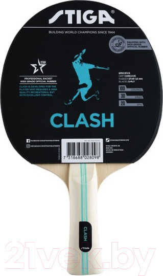 Изображение товара Ракетка для настольного тенниса STIGA Clash Hobby / 1210-5718-01
