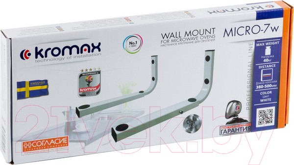 Изображение товара Кронштейн для крепления микроволновой печи Kromax Micro-7w (белый)