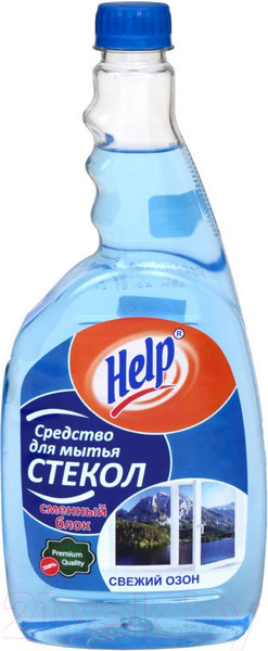 Изображение товара Средство для мытья стекол HELP Свежий озон сменный блок (750мл)