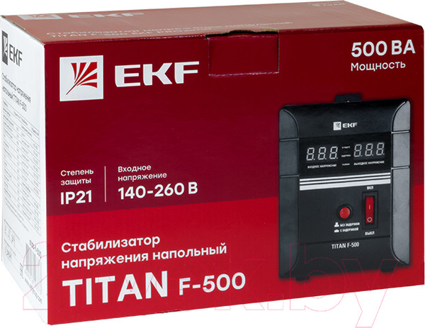 Изображение товара Стабилизатор напряжения EKF PROxima Stab-f-500 Titan F-500 0.3кВт