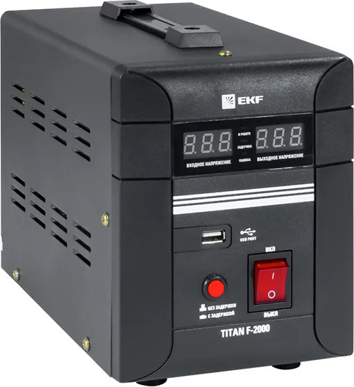 Изображение товара Стабилизатор напряжения EKF PROxima stab-f-2000 Titan F-2000 1.2кВт