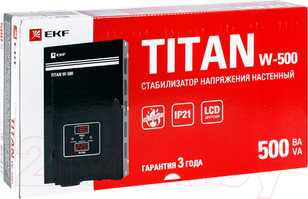 Изображение товара Стабилизатор напряжения EKF PROxima Stab-w-500 Titan W-500