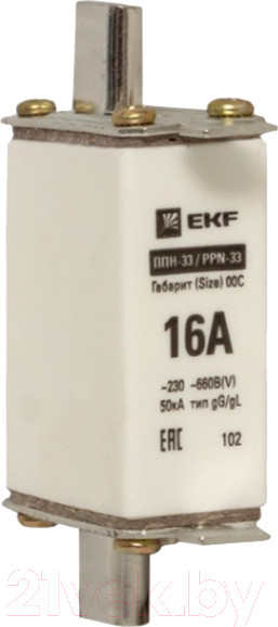 Изображение товара Предохранитель плавкий EKF PROxima fus-33/100/16