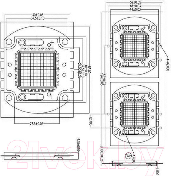Изображение товара Светодиодный модуль КС IS COB матрица 017-P 30W 28-33V / 959117