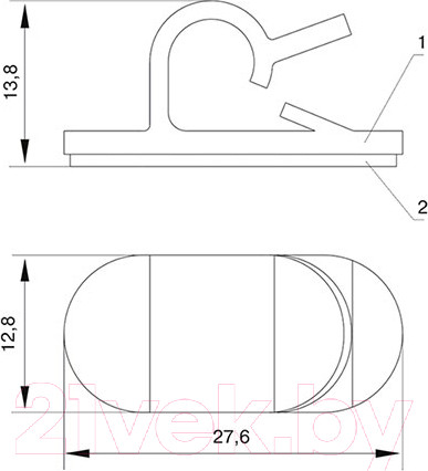 Изображение товара Клипса-держатель для кабеля КС КС-1 / 91605 (черный)