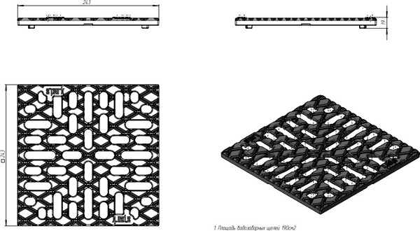 Изображение товара Решетка дождеприемника Стандартпарк Spark Чугунная щелевая РВ-25.25 / 383013