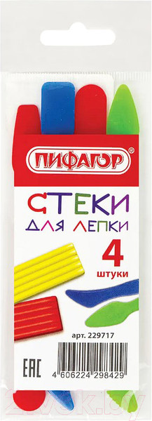Изображение товара Набор стеков для лепки Пифагор 229717 (4шт)