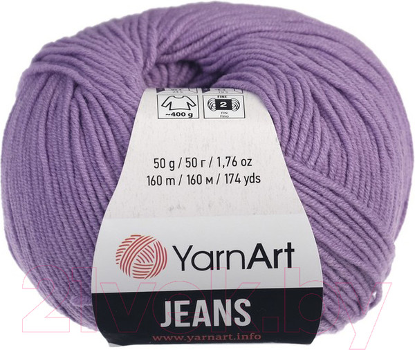 Изображение товара Пряжа для вязания Yarnart Jeans 55% хлопок, 45% полиакрил / 72 (160м, темная сирень)