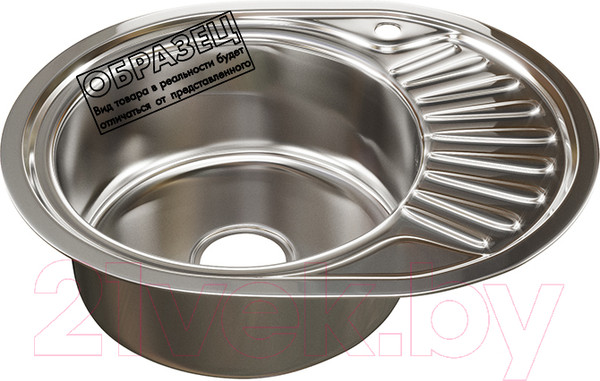 Изображение товара Мойка кухонная Mixline Овал L 532302 (декор, с сифоном)