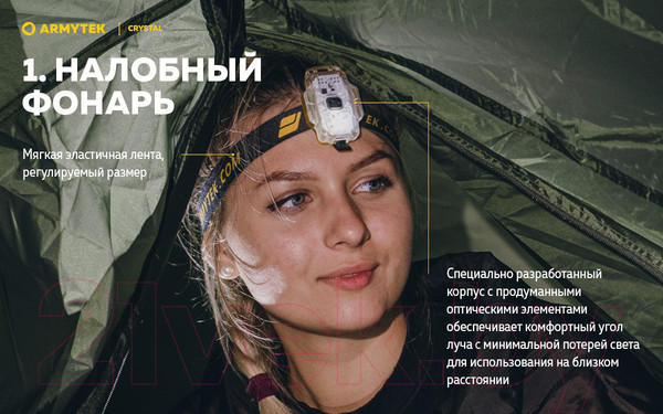 Изображение товара Фонарь Armytek Crystal / F07001G (серый)