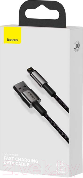 Изображение товара Кабель Baseus Tungsten Gold USB To Lightning / CALWJ-A01 (2м, черный)
