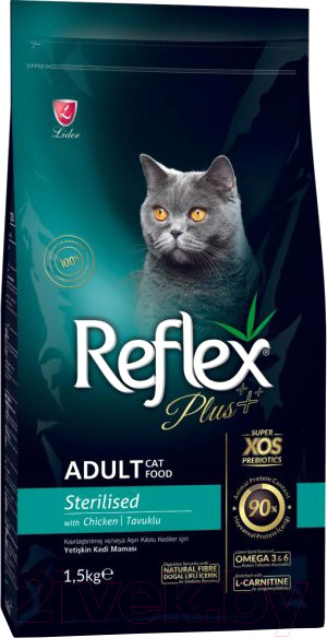 Изображение товара Сухой корм для кошек Reflex Plus Cat Sterilised с курицей (1.5кг)