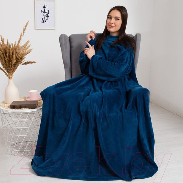 Изображение товара Плед с рукавами Этель 6981163 (150x200, темно-синий)