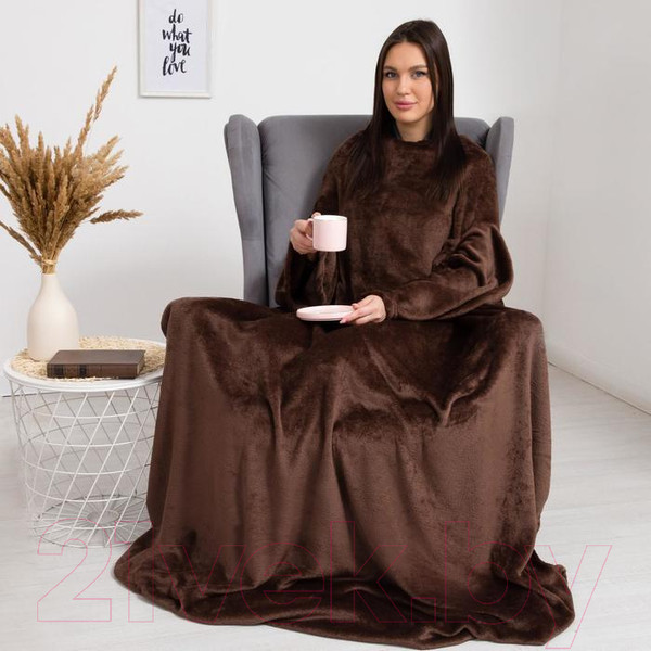 Изображение товара Плед с рукавами Этель Этель / 6981165 (150x200, шоколад)