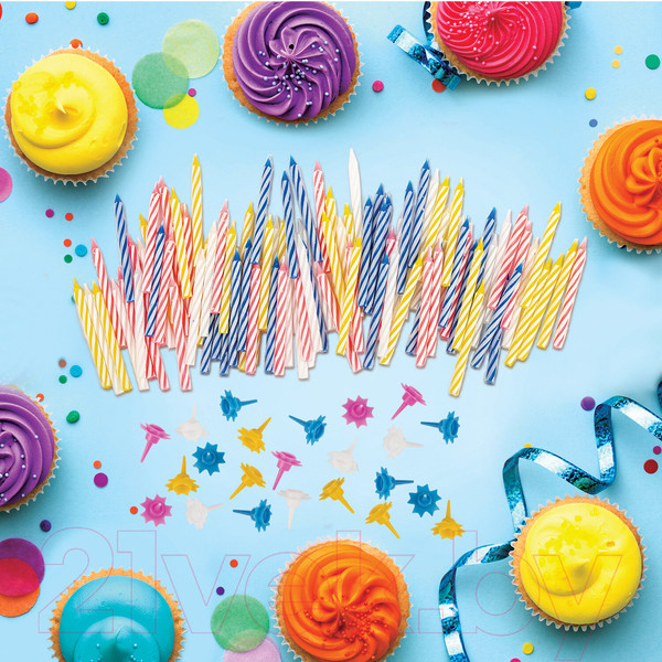 Изображение товара Набор свечей для торта Золотая сказка 591448 (154шт)