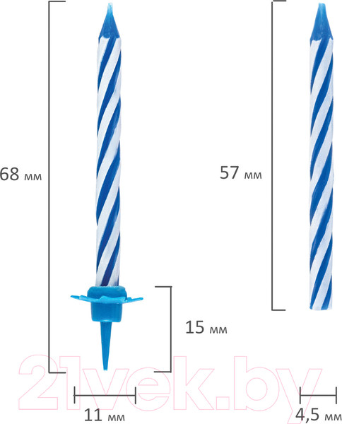 Изображение товара Набор свечей для торта Золотая сказка 591448 (154шт)