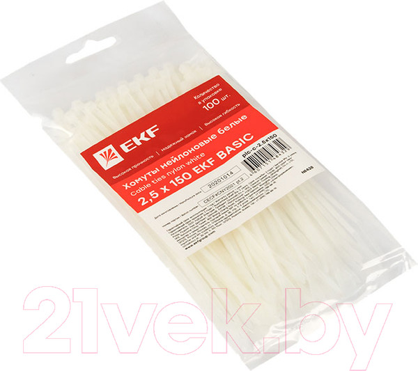 Изображение товара Стяжка для кабеля EKF Basic plc-c-2.5x150 (100шт)