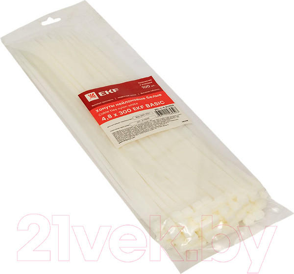 Изображение товара Стяжка для кабеля EKF Basic plc-c-4.8x300 (100шт)