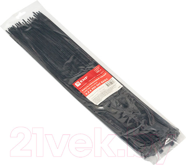 Изображение товара Стяжка для кабеля EKF Basic Plc-cb-4.8x450 (100шт, черный)