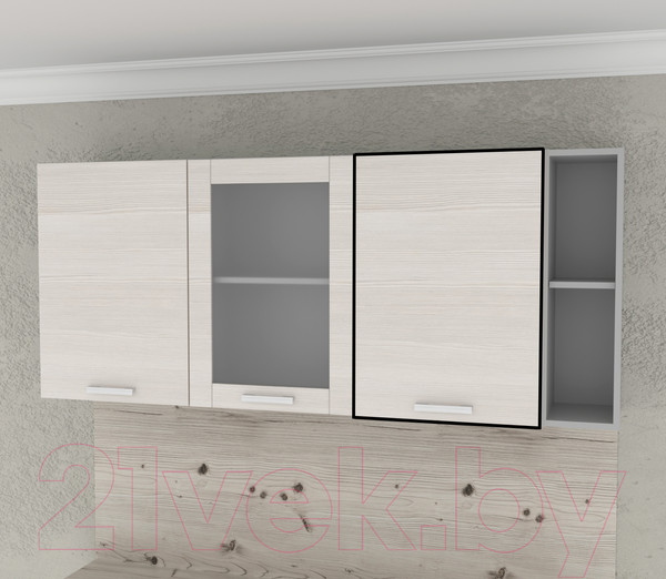 Изображение товара Шкаф навесной для кухни Интерлиния Компо ВШ50-720-1дв (вудлайн кремовый)