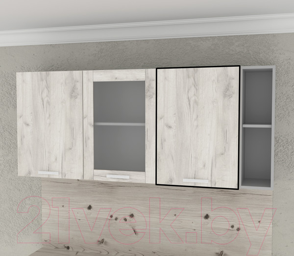 Изображение товара Шкаф навесной для кухни Интерлиния Компо ВШ50-720-1дв (дуб белый)