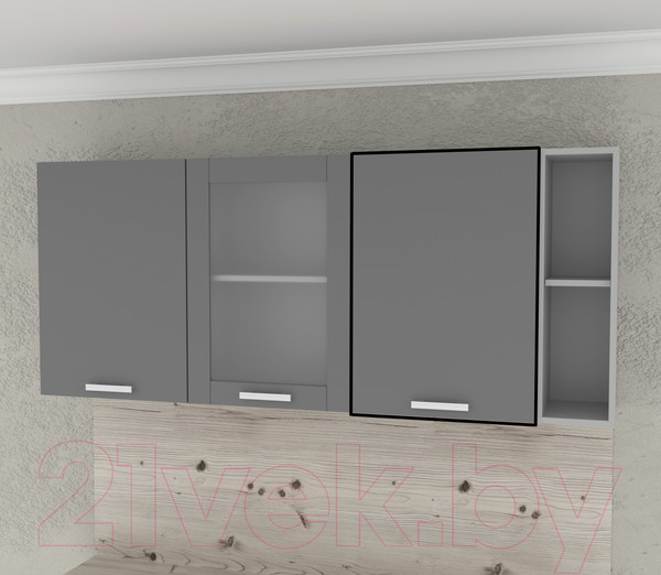 Изображение товара Шкаф навесной для кухни Интерлиния Компо ВШ50-720-1дв (серебристый)