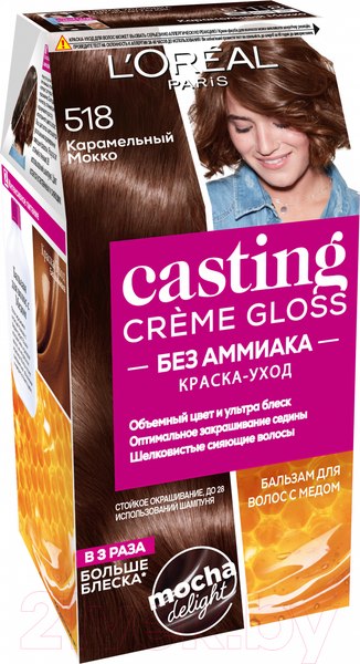 Изображение товара Крем-краска для волос L'Oreal Paris Casting Creme Gloss 518 (карамельный мокко)