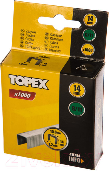 Изображение товара Скобы Topex 41E414 (1000шт)