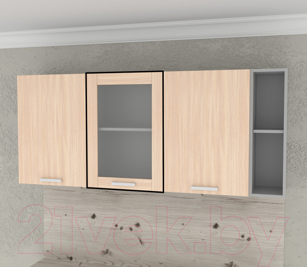 Изображение товара Шкаф навесной для кухни Интерлиния Компо ВШ50ст-720-1дв (дуб молочный)