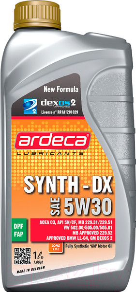 Изображение товара Моторное масло Ardeca Synth-DX 5W30 / P01151-ARD001 (1л)