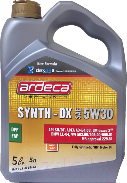 Изображение товара Моторное масло Ardeca Synth-DX 5W30 / P01155-ARD005 (5л)